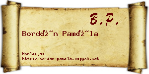 Bordán Paméla névjegykártya
